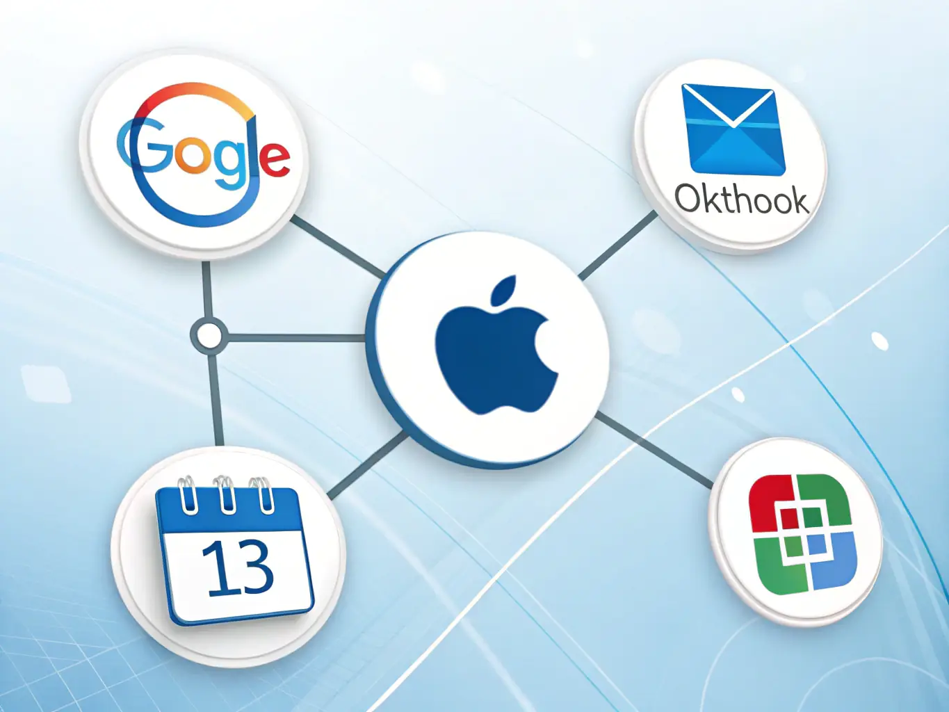 An illustration depicting various CRM and application icons seamlessly integrated and communicating with each other.